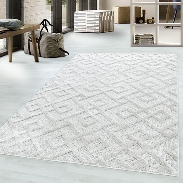 Roma Designer Braided Cream Rug